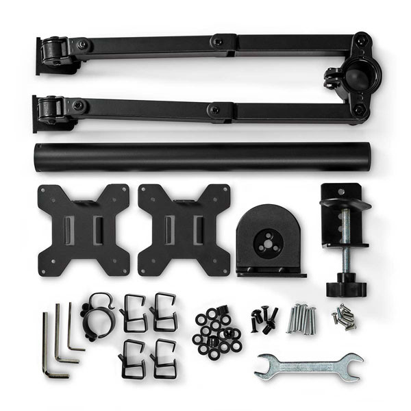 Nedis Monitorbeugel | Nedis | 15 tot 32 inch (Ergonomisch, Draai, zwenk en kantelbaar, 2 schermen, Max. 8 kg) MMDOS110BK K101501109 - 4
