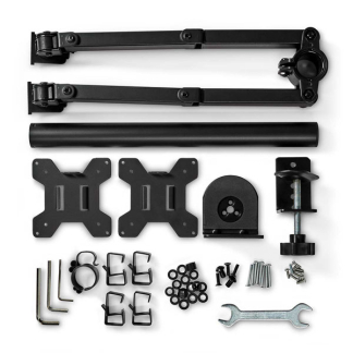 Nedis Monitorbeugel | Nedis | 15 tot 32 inch (Ergonomisch, Draai, zwenk en kantelbaar, 2 schermen, Max. 8 kg) MMDOS110BK K101501109 - 4