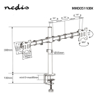 Nedis Monitorbeugel | Nedis | 15 tot 32 inch (Ergonomisch, Draai, zwenk en kantelbaar, 2 schermen, Max. 8 kg) MMDOS110BK K101501109 - 6