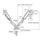 Nedis Monitorbeugel | Nedis | 15 tot 32 inch (Ergonomisch, Draai, zwenk en kantelbaar, 2 schermen, Max. 8 kg) MMDOSGS110BK K101501124 - 8