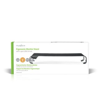 Nedis Monitorstandaard | Nedis | 1 x 52 x 6.5 cm (Ergonomisch, USB 3.0 hub, Max. 18 kg) ERGOMFSU3400BK K101501112 - 6