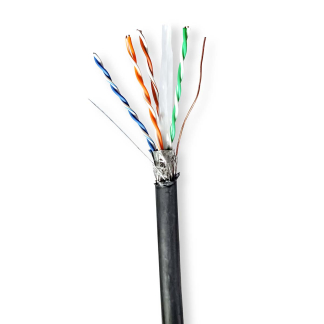 Nedis Netwerkkabel voor buiten | Cat6 S/FTP | 100 meter (Stugge kern, 100% koper) CCBG8598BK100S K010607547 - 1