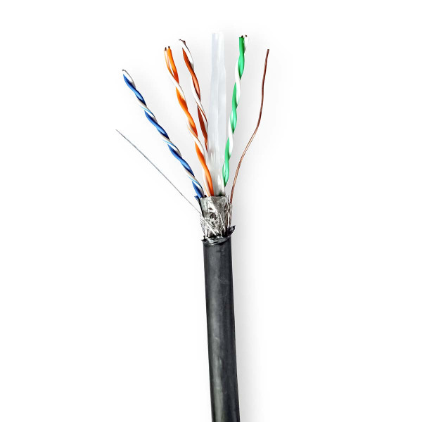 Nedis Netwerkkabel voor buiten | Cat6 S/FTP | 305 meter (Stugge kern, 100% koper) CCBG8598BK305S K010607548 - 1
