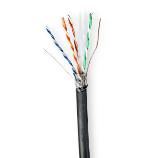 Nedis Netwerkkabel voor buiten | Cat6 S/FTP | 305 meter (Stugge kern, 100% koper) CCBG8598BK305S K010607548 - 1