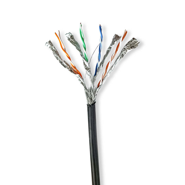 Nedis Netwerkkabel voor buiten | Cat7 S/FTP | 100 meter (Stugge kern, 100% koper) CCBG8599BK100S K010607549 - 1