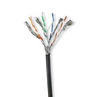 Nedis Netwerkkabel voor buiten | Cat7 S/FTP | 100 meter (Stugge kern, 100% koper) CCBG8599BK100S K010607549 - 1