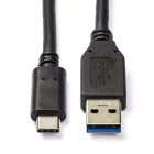 Nokia oplaadkabel | USB A ↔ USB C | 2 meter (USB 3.0, 60W, 5 Gbps, Vertind koper, Zwart)