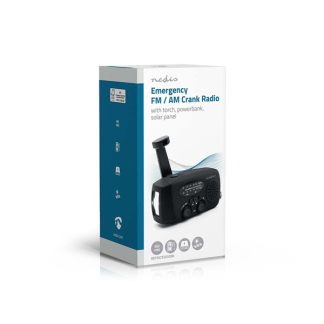 Nedis Noodradio | Nedis | AM | FM (Zaklamp, Opwindbaar, Zonnepaneel, USB) RDFMCR2000BK K010308011 - 10
