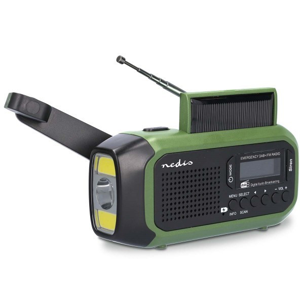 Nedis Noodradio | Nedis | DAB+ | FM (5W, Zaklamp, Zonnepaneel, USB A, USB C) RDDBCR2000GN K010308007 - 1
