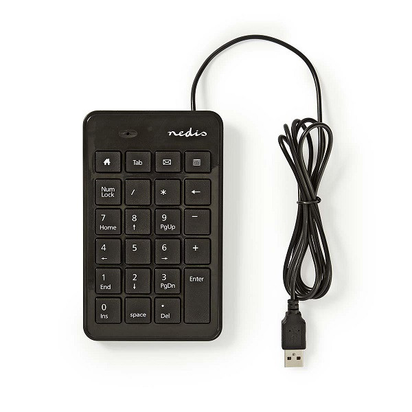 Nedis Numeriek toetsenbord | Nedis (USB, Numeriek, Multimediatoetsen, Zwart) KBNM100BK K101502029 - 1
