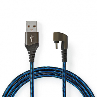 Nedis OnePlus oplaadkabel | USB A ↔  USB C | 1 meter (USB 2.0, 480 Mbps, 100% koper, Rechte connector, Blauw/Zwart) GCTB60600BK10 F010901168 - 1