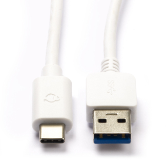 Nedis OnePlus oplaadkabel | USB A ↔ USB C | 1 meter (USB 3.0, 60W, 5 Gbps, Vertind koper, Wit) CCGW61600WT10 F010214321 - 1