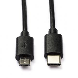 Nedis OnePlus oplaadkabel | USB C ↔ Micro USB | 1 meter (USB 2.0, 60W, 480 Mbps, 100% koper, Zwart) CCGL60750BK10 CCGP60750BK10 F010214003 - 1