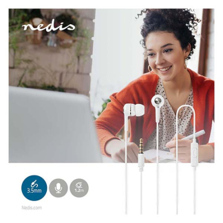 Nedis Oordopjes | Nedis | 1.2 meter (Mini jack, In Ear, Microfoon, Wit/Zilver) HPWD2020WT K170105044 - 3