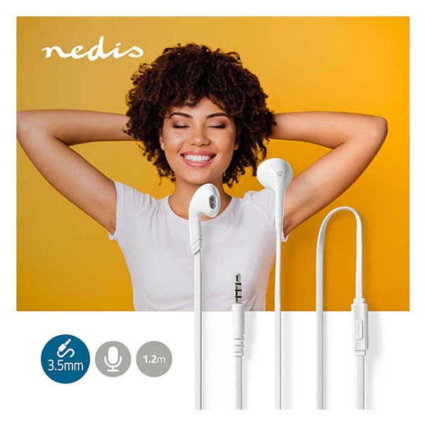 Nedis Oordopjes | Nedis | 1.2 meter (Mini jack, In Ear, Microfoon, Wit) HPWD2021WT K170108330 - 4