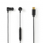 Nedis Oordopjes | Nedis | 1.2 meter (USB C, In ear, Microfoon, Spraakbediening) HPWD2070BK K170105041 Nedis Oordopjes | Nedis | 1.2 meter (USB C, In ear, Microfoon, Spraakbediening) HPWD2070BK K170105041