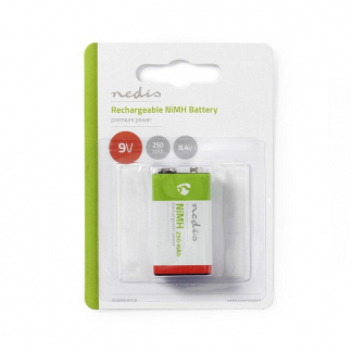 Nedis Oplaadbare 9V batterij - Nedis (NiMH, 250 mAh, 8.4 V) BANM9HF91B N105005203 - 1