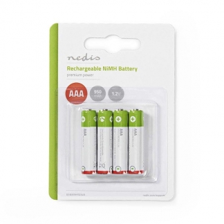 Nedis Oplaadbare AAA batterij - Nedis - 4 stuks (NiMH, 950 mAh, 1.2 V) BANM9HR034B N105005207 - 