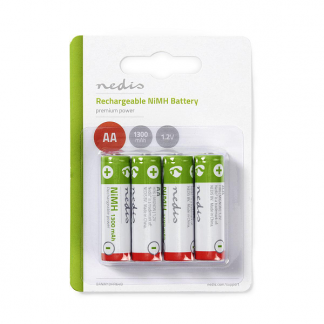 Nedis Oplaadbare AA batterij | Nedis | 4 stuks (NiMH, 1300 mAh, 1.2 V) BANM13HR64B K105005210 - 1