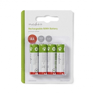Nedis Oplaadbare AA batterij - Nedis - 4 stuks (NiMH, 2600 mAh, 1.2 V) BANM26HR64B N105005202 - 1