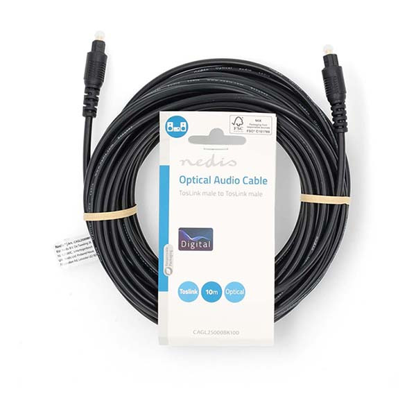 Nedis Optische kabel | M ↔ M | Toslink | Nedis | 10 meter CAGL25000BK100 CAGP25000BK100 N010304004 - 3