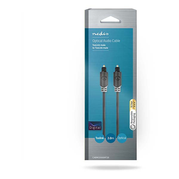 Nedis Optische kabel | M ↔ M | Toslink | Nedis | 2 meter (Trekontlasting) CABW25000AT20 K010304031 - 3