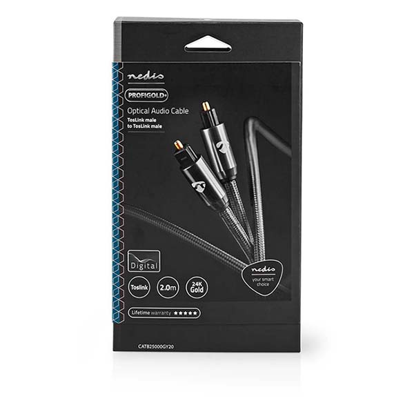 Nedis Optische kabel | M ↔ M | Toslink | Nedis | 2 meter (Verguld) CATB25000GY20 K010214249 - 6