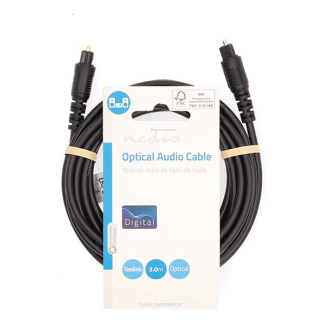 Nedis Optische kabel | M ↔ M | Toslink | Nedis | 3 meter CAGL25000BK30 CAGP25000BK30 N010304002 - 3