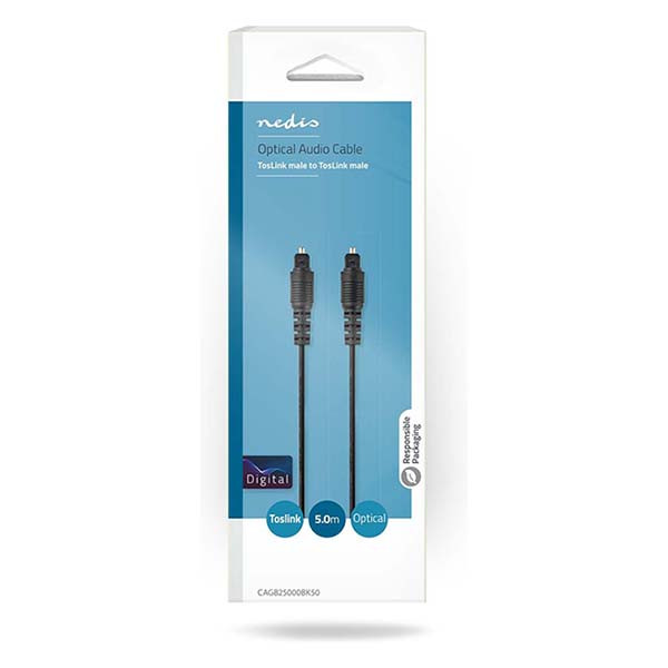 Nedis Optische kabel | M ↔ M | Toslink | Nedis | 5 meter CAGL25000BK50 CAGP25000BK50 N010304003 - 3