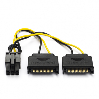 Nedis PCIE naar 2x S-ATA voedingskabel (Verguld, 0.15 meter) CCGP74205VA015 N010809015 - 