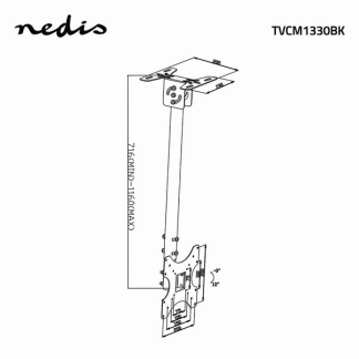 Nedis Plafondbeugel | Nedis | 26 tot 42 inch (Draai en kantelbaar, Verstelbaar, Max. 20 kg) TVCM1330BK N101501014 - 6