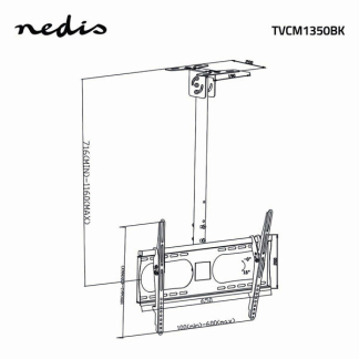 Nedis Plafondbeugel | Nedis | 42 tot 65 inch (Draai en kantelbaar, Verstelbaar, Max. 45 kg) TVCM1350BK N101501016 - 5