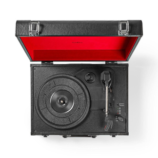 Nedis Platenspeler | Nedis | 18W (Koffer met handvat, 33/45/78 rpm, Riemaandrijving, RCA, Ingebouwde versterker) TURN210BK K070501403 - 6