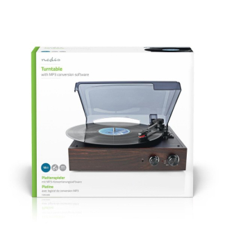 Nedis Platenspeler | Nedis | 18W (Mp3-conversie, 33/45/78 rpm, Riemaandrijving, RCA, Ingebouwde versterker) TURN220BN K070501402 - 10