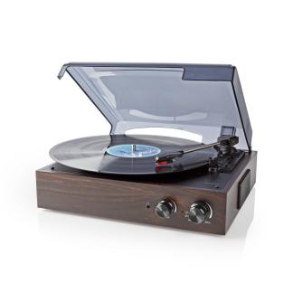 Nedis Platenspeler | Nedis | 18W (Mp3-conversie, 33/45/78 rpm, Riemaandrijving, RCA, Ingebouwde versterker) TURN220BN K070501402