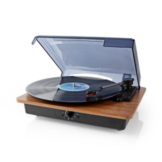 Nedis Platenspeler | Nedis | 9W (Bluetooth, 33/45/78 rpm, Riemaandrijving, RCA, Ingebouwde versterker) TURN200BN K070501401