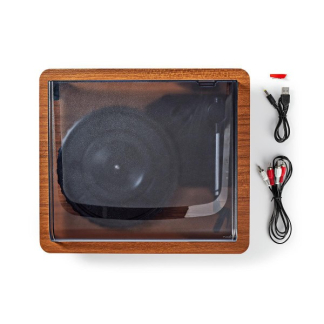 Nedis Platenspeler | Nedis | 9W (Bluetooth, 33/45/78 rpm, Riemaandrijving, RCA, Ingebouwde versterker) TURN200BN K070501401 - 9