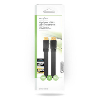 Nedis Platte HDMI kabel 1.4 | Nedis | 1.5 meter (4K@30Hz, Zwart) CVGL34100BK15 CVGP34100BK15 N010101126 - 2