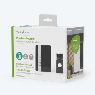 Nedis Plug-in deurbel | Nedis (Draadloos, 300 meter, 80 dB, Zwart) DOORB223CBK K170113552 - 3