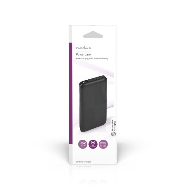 Nedis Powerbank | Nedis | 10.000 mAh (USB C Power Delivery, USB A Quick Charge, 18W) UPBKPD10000BK K170108301 - 3