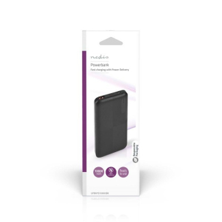 Nedis Powerbank | Nedis | 10.000 mAh (USB C Power Delivery, USB A Quick Charge, 18W) UPBKPD10000BK K170108301 - 3