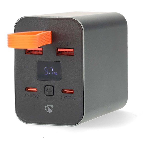 Nedis Powerbank | Nedis | 30.000 mAh (2x USB C, 2x USB A, 100W, Display, Power Delivery) PBKPD100W25BK K170108389 - 1