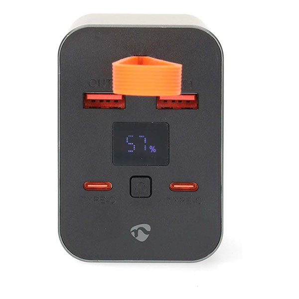Nedis Powerbank | Nedis | 30.000 mAh (2x USB C, 2x USB A, 100W, Display, Power Delivery) PBKPD100W25BK K170108389 - 2