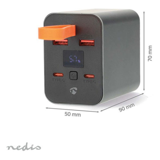 Nedis Powerbank | Nedis | 30.000 mAh (2x USB C, 2x USB A, 100W, Display, Power Delivery) PBKPD100W25BK K170108389 - 4