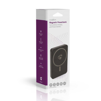 Nedis Powerbank | Nedis | 5000 mAh (Draadloos, USB C, Power Delivery, 20W) UPBKW15W5000BK K105005167 - 4