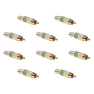 RCA connector | Nedis | 10 stuks (Mannelijk, Verguld)