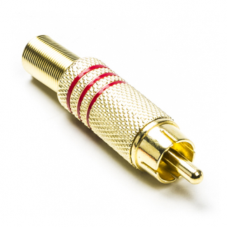 Nedis RCA connector | Nedis (Knikbescherming, Mannelijk, Verguld) CAGP24900RD N060204016 - 