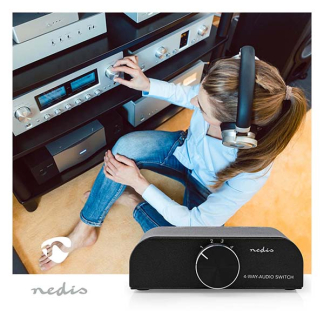 Nedis RCA switch | Nedis | 4 poorten (Handmatig, 3.5 mm jack + Tulp) ASWI2424AT K020401029 - 5