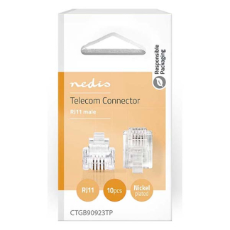 Nedis RJ11 pluggen - Nedis (10 stuks) CTGB90923TP TCGP90923TP N060500006 - 3