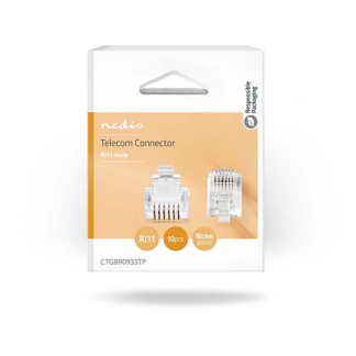 Nedis RJ12 pluggen - Nedis (10 stuks) CTGB90933TP TCGP90933TP N060500011 - 3